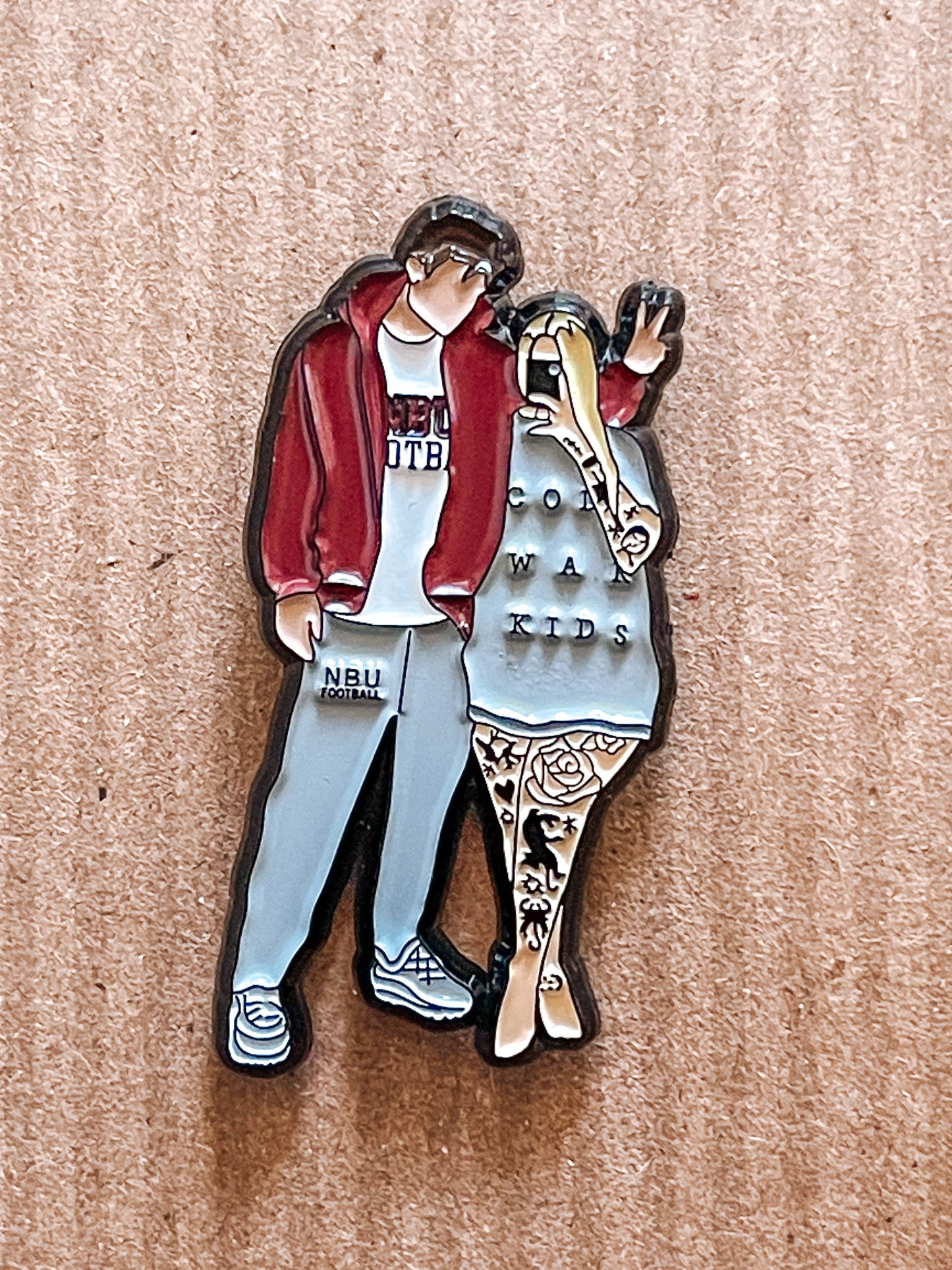 Red Zone Rivals Couple Enamel Pins